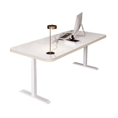 畅腾岩板电动升降桌 双电机正方管升降桌站立式办公电脑升降桌架图5