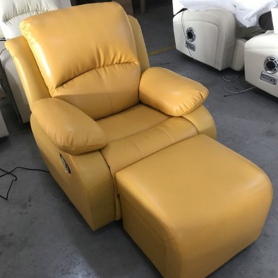 工厂批发客厅现代休闲电动功能单人沙发可躺会所皮制沐足沙发图2