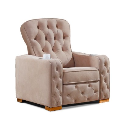 可定制头层牛皮可躺功能影咖拉扣沙发美式风格电动家庭影院沙发图5