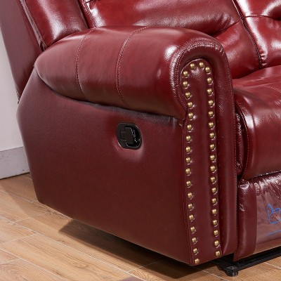 头等太空电动舱多功能单人躺椅客厅真皮沙发三人组合头层牛皮图3