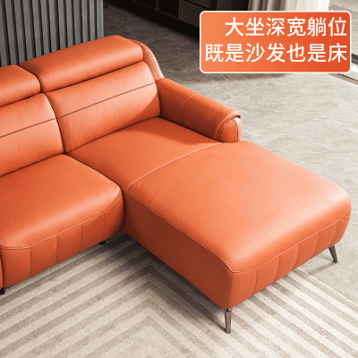 简约头等真皮多功能舱沙发大小户型组合现代意式极简客厅电动沙发图2