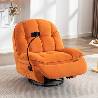 头等太空舱电动布艺沙发单人客厅多功能可躺可睡可转懒人沙发摇椅图5