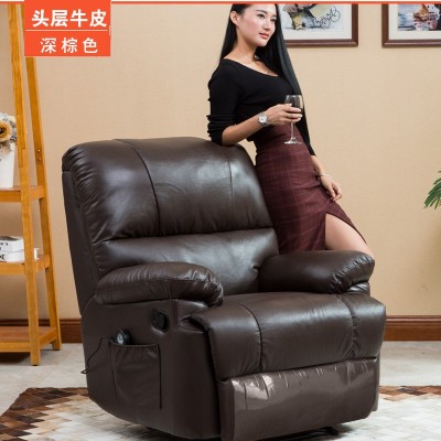 电动头等太空舱沙发多功能真皮按摩躺椅家庭影院可躺美甲智能单人