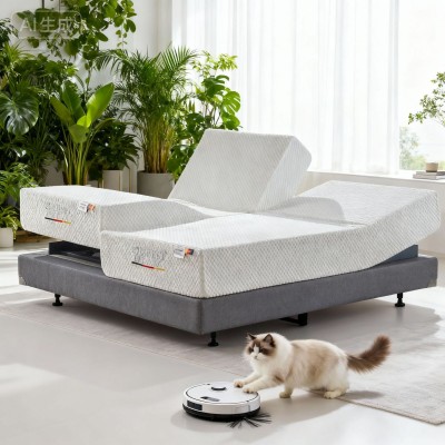 电动床工厂多功能按摩智能床分体电动床垫卧室可定制加宽乳胶图2