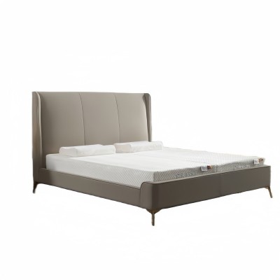 意式极简风床架卧室双人科技皮床智能床配套床框图5