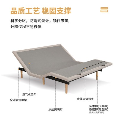 智能床多功能电动床架遥控全自动床头升降零重力主卧大床框架图4