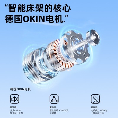 源头工厂金属实木电动床架卧室多功能电动可升降多功能电动床图3