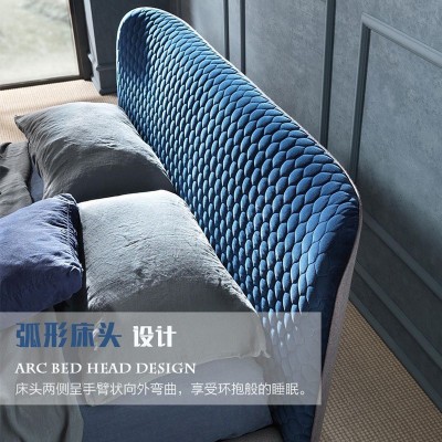 现代简约布艺床15米小户型布床1.8米双人床主卧软床北欧软靠床图3