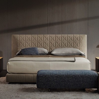 现代简约磨砂布床1.8米主卧双人1.5米小户型轻奢布艺床实木软床