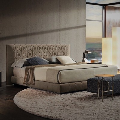 现代简约磨砂布床1.8米主卧双人1.5米小户型轻奢布艺床实木软床图4