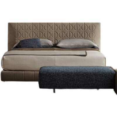 现代简约磨砂布床1.8米主卧双人1.5米小户型轻奢布艺床实木软床图5