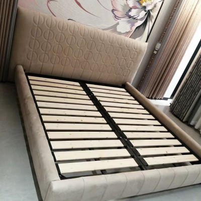 现代简约磨砂布床1.8米主卧双人1.5米小户型轻奢布艺床实木软床图3