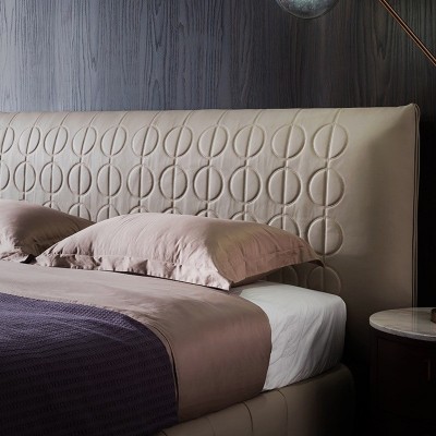 现代简约磨砂布床1.8米主卧双人1.5米小户型轻奢布艺床实木软床图2