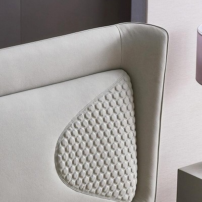 简约现代主卧磨砂布1.8米布艺床网红ins北欧轻奢卧室双人高端婚床图4