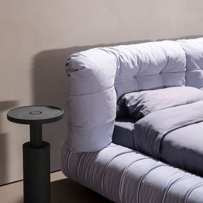 云朵床现代简约磨砂布床双人诧寂床布艺床现代简约主卧意式奶油风图3