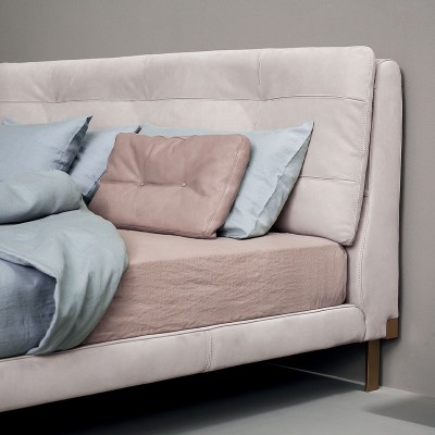 意式极简磨砂布艺床Baxter高级卧室双人婚床简约现代高端大气布床图2