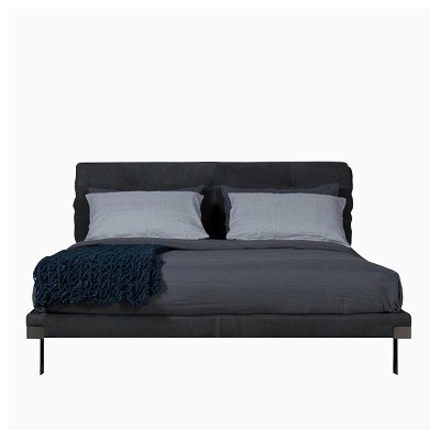 意式极简磨砂布艺床Baxter高级卧室双人婚床简约现代高端大气布床图4