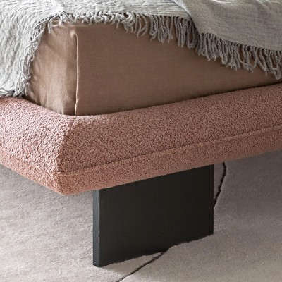 意式极简主卧奶油侘寂风床羊羔绒简约现代北欧轻奢网红高端布艺床图3