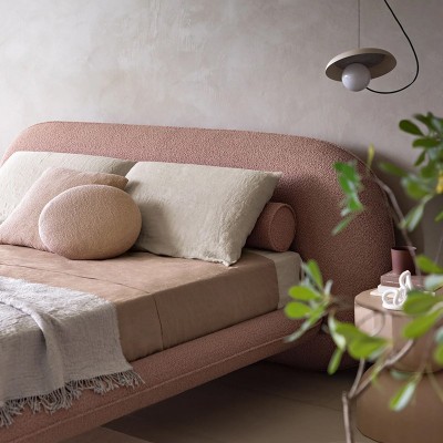 意式极简主卧奶油侘寂风床羊羔绒简约现代北欧轻奢网红高端布艺床图4