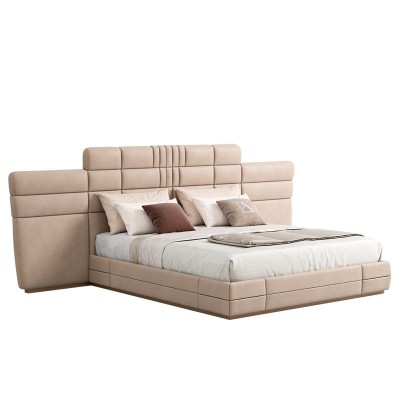 意式极简布艺床轻奢后现代简约高端家具设计师别墅新款大气软床图5