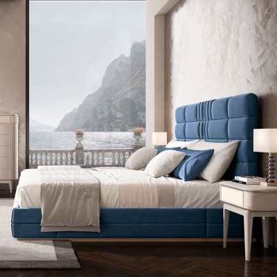 意式极简布艺床轻奢后现代简约高端家具设计师别墅新款大气软床