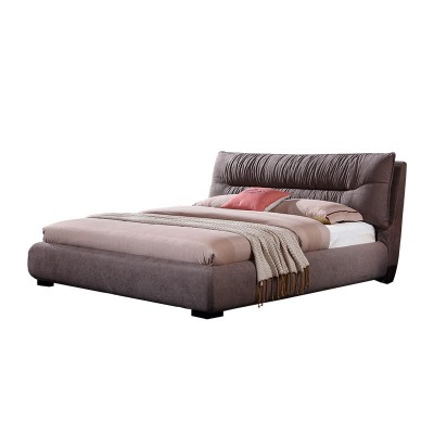 北欧布艺床主卧现代简约双人床1.8米小户型榻榻米婚床1.5米软包床图5