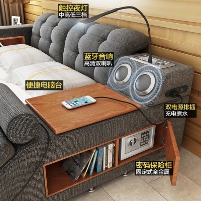 布艺床 榻榻米床 现代简约主卧双人床1.8米多功能婚床布艺软体床图3