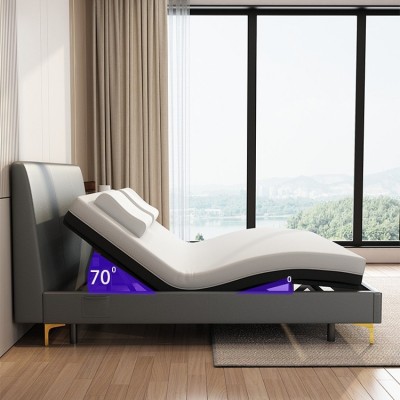 厂家供应电动床双人智能床卧室升降按摩可一件代发皮床皮艺图2