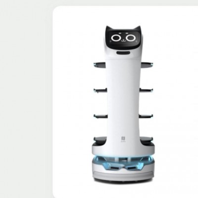 酒店送餐机器人贝拉餐厅红外感应托盘智能配送机器人点心车自助餐图4