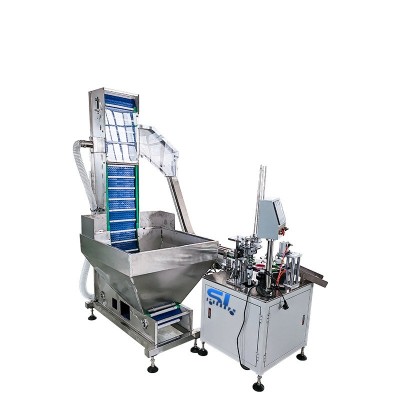 全自动转盘式盖子入垫机塑料瓶盖塞垫机铝箔片压敏垫片直 线式入盖图5