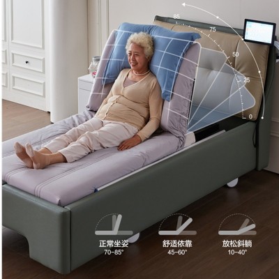 现代居家养老失能老年人电动护理床瘫痪病人床家用遥控智能养老床图2