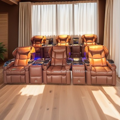 头等太空商务舱真皮沙发家庭影院多人组合电动功能按摩沙发躺椅图2