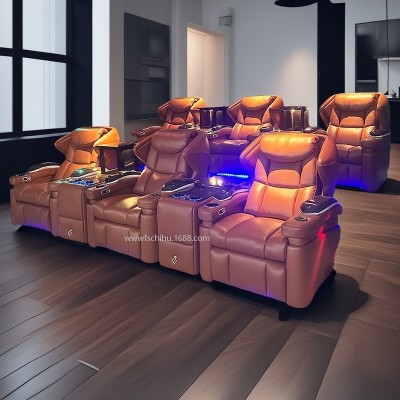 头等太空商务舱真皮沙发家庭影院多人组合电动功能按摩沙发躺椅图3