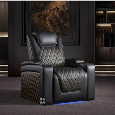 赤虎家具别墅影音室座椅单双组合电动功能私人家庭影院真皮沙发图3