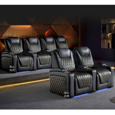 赤虎家具别墅影音室座椅单双组合电动功能私人家庭影院真皮沙发