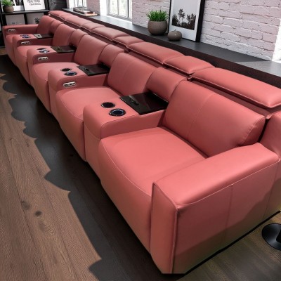 豪华简约真皮组合沙发头层牛皮直排黑色零靠墙伸缩电动功能沙沙发图4