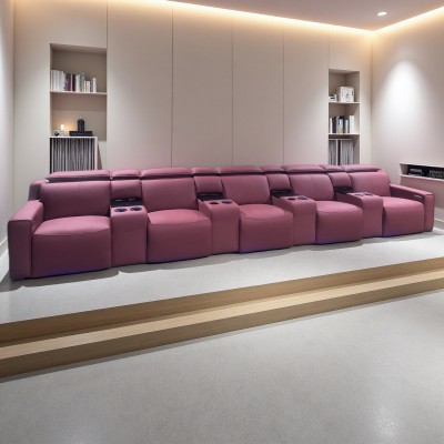 豪华简约真皮组合沙发头层牛皮直排黑色零靠墙伸缩电动功能沙沙发图2