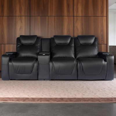 现代简约功能沙发家庭影院影音室影视厅头层牛皮电动组合沙发椅图2