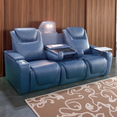 现代简约功能沙发家庭影院影音室影视厅头层牛皮电动组合沙发椅图4