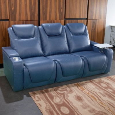 现代简约功能沙发家庭影院影音室影视厅头层牛皮电动组合沙发椅图3
