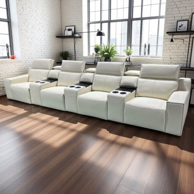 现代豪华别墅影视厅功能沙发客厅电动组合真皮沙发工厂直供图3