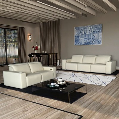 现代豪华别墅影视厅功能沙发客厅电动组合真皮沙发工厂直供图2