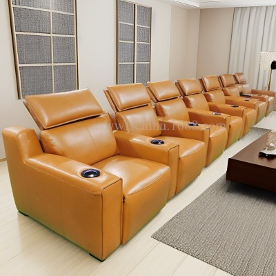 现代豪华别墅影视厅功能沙发客厅电动组合真皮沙发工厂直供