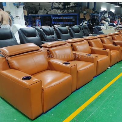 现代豪华别墅影视厅功能沙发客厅电动组合真皮沙发工厂直供图4