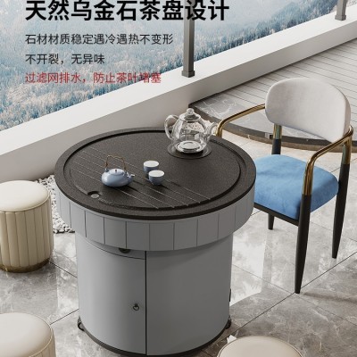 移动茶车多功能轻奢家用火烧石功夫茶桌椅组合阳台小茶台新品茶几图3