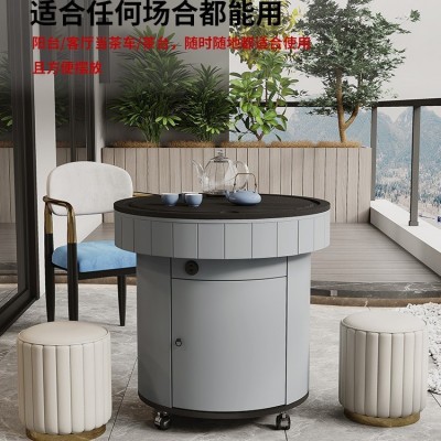 移动茶车多功能轻奢家用火烧石功夫茶桌椅组合阳台小茶台新品茶几