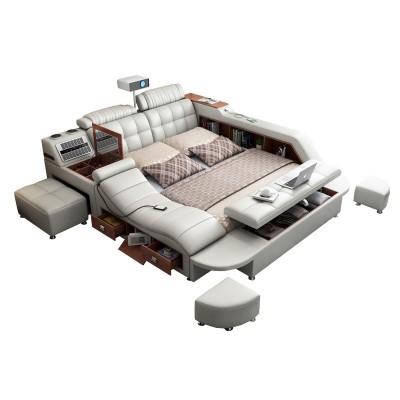 多功能按摩榻榻米床双人现代简约大户型主卧床智能布艺床厂家直供图5