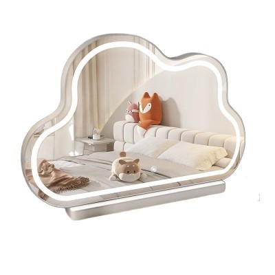 化妆镜台式桌面LED带灯家用卧室网红补光镜梳妆台云朵镜子美容镜图4