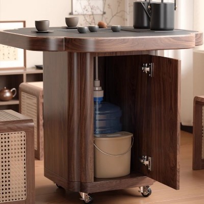 四叶草实木可移动茶桌客厅茶水柜带小户型阳台小茶台茶几图2