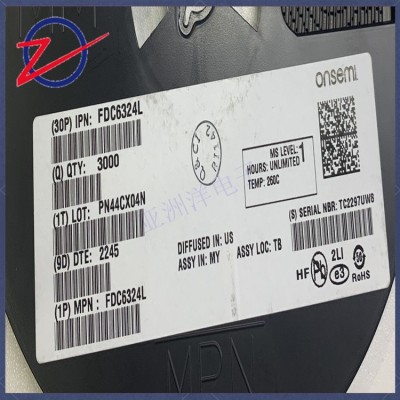 全新原装 FDC6324L FDC6324 SOT23-6 丝印324 MOS管驱动器芯片324图2